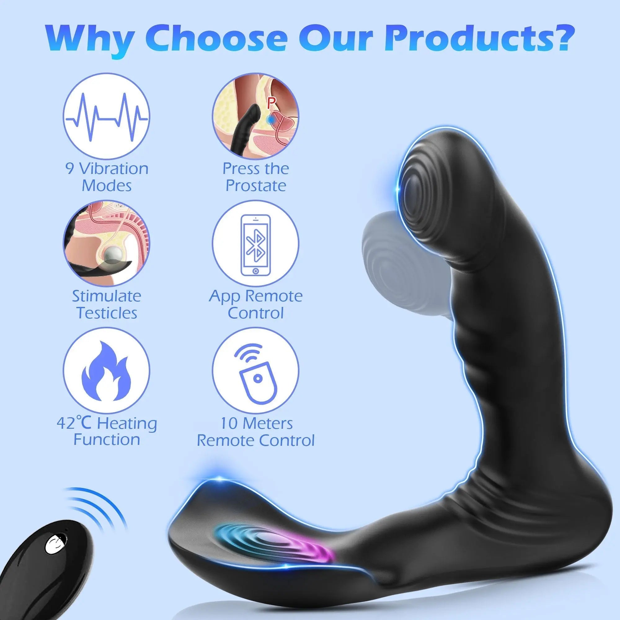Elizabeth - Remote & App Control Prostate Massager Anal Toy None