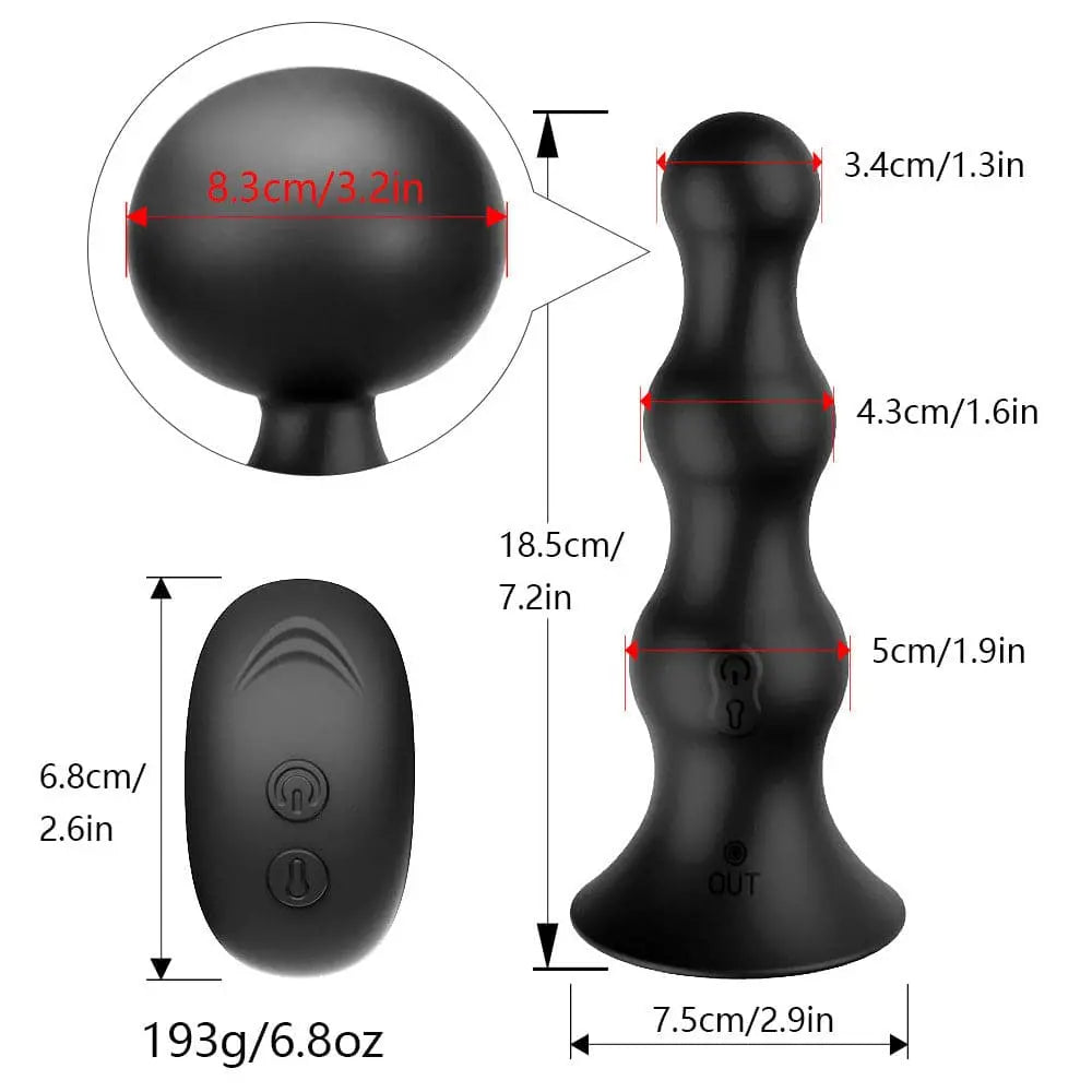 Wireless remote control electric telescopic prostate massager - inflatable Sweetstoy