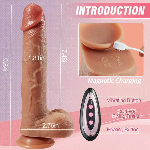 3 Swing & Thrusting & 9 Vibrating Life-like Dildo 9.84 Inch Sweetstoy