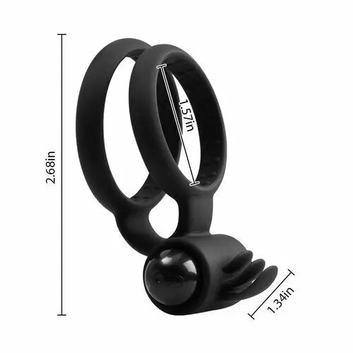 Vibrating Battery-Powered Cock Ring for Clitoris & Testicles Stimulation Lasting Stronger Vibrator Sweetstoy