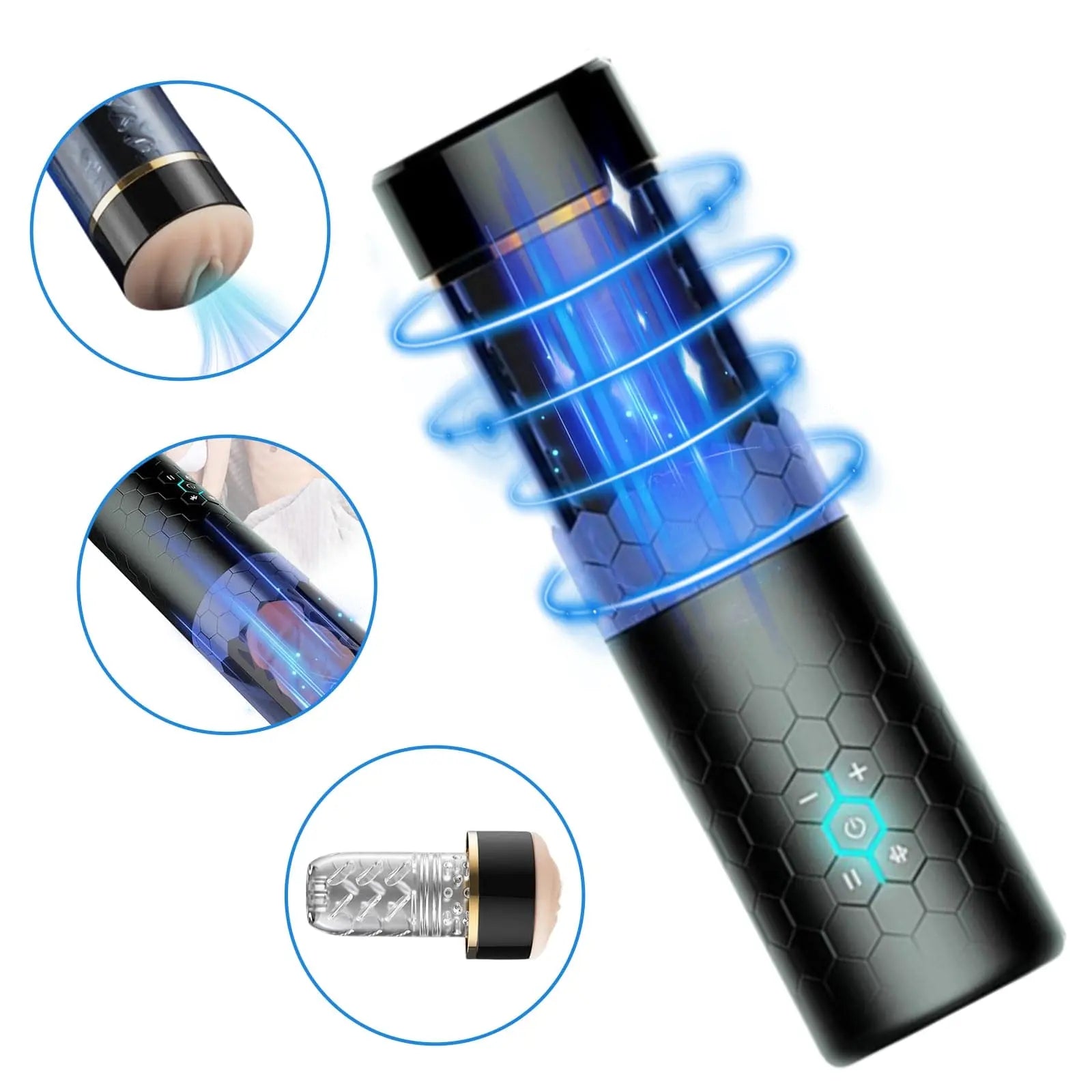 Oral Massage Vibration Masturbation Cup —— Blue Whirlwind Sweetstoy