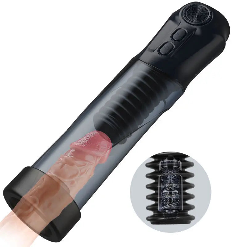 Cupsland 7 Vibrating 3 Sucking Enhance Erection and Masturbation 2 in 1 Penis Pump Sweetstoy