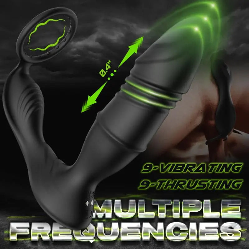 Murphy-APP/Controller & 9-Telescopic / Vibration & Penis Ring Locking Prostate Massager Sweetstoy