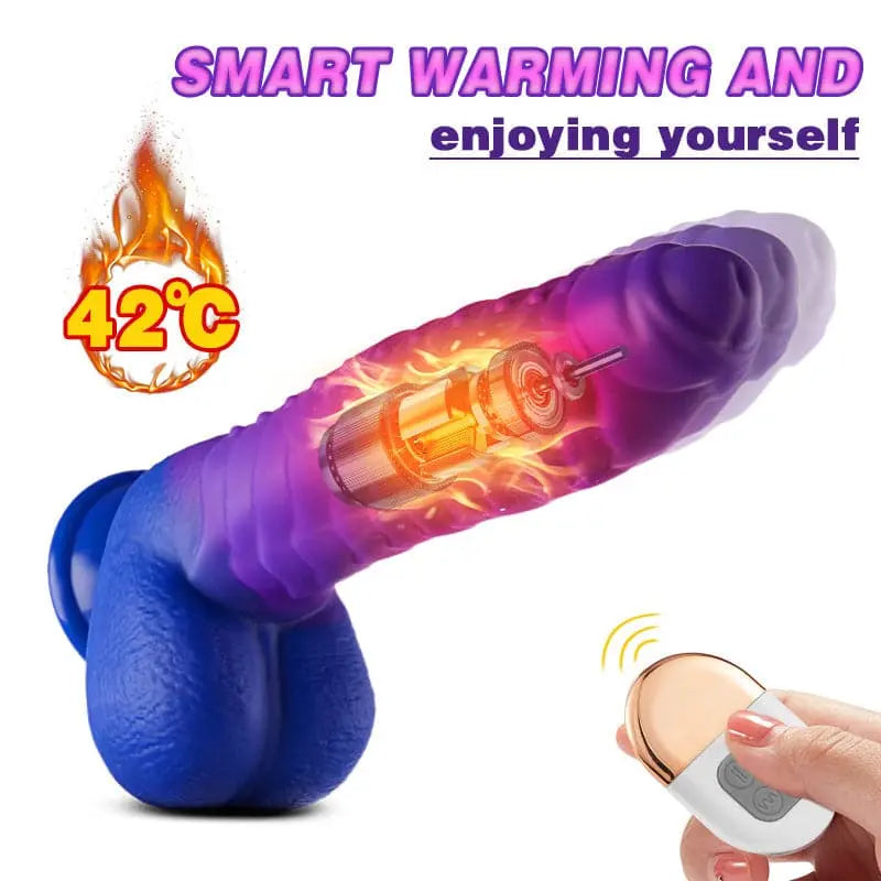 Absalom-Caterpillar 8.85-Inch Color-changing Intelligent Heating 3 Thrusting 5 Vibrating Dildo Sweetstoy