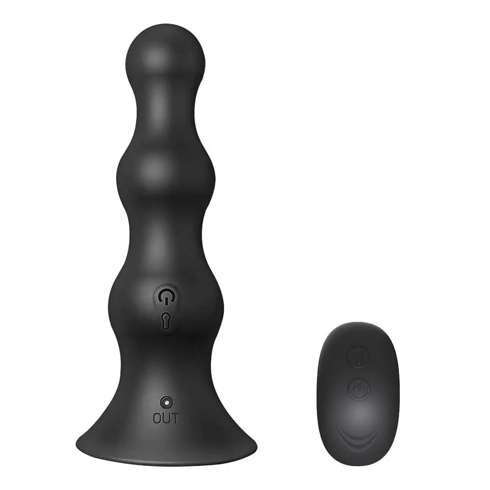 Black inflatable prostate massager with compact remote control