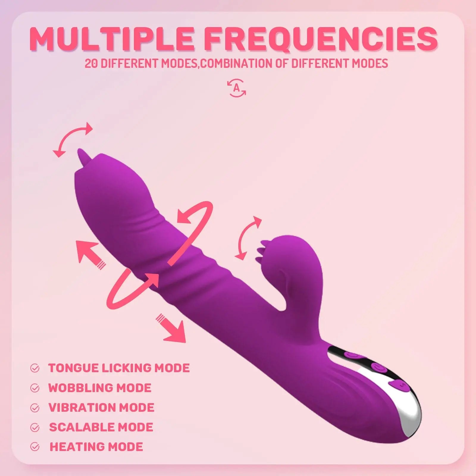 Thrusting rocking vibrating heated tongue licking masturbation stick Sweetstoy
