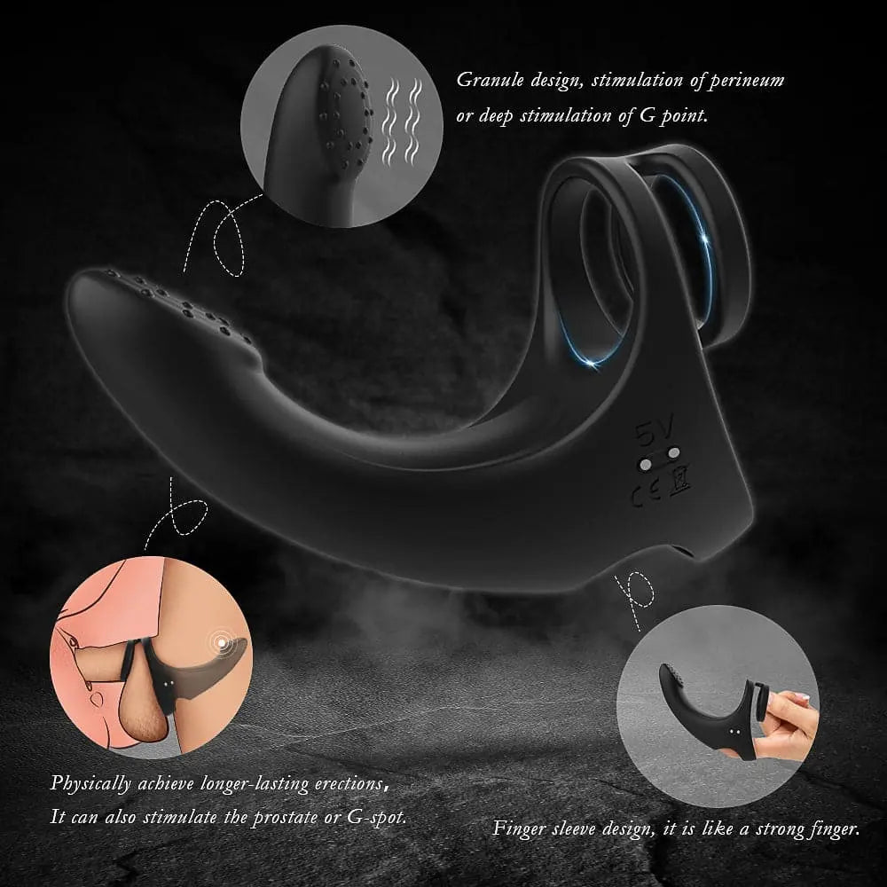9 vibration modes multifunctional double ring penis ring Sweetstoy
