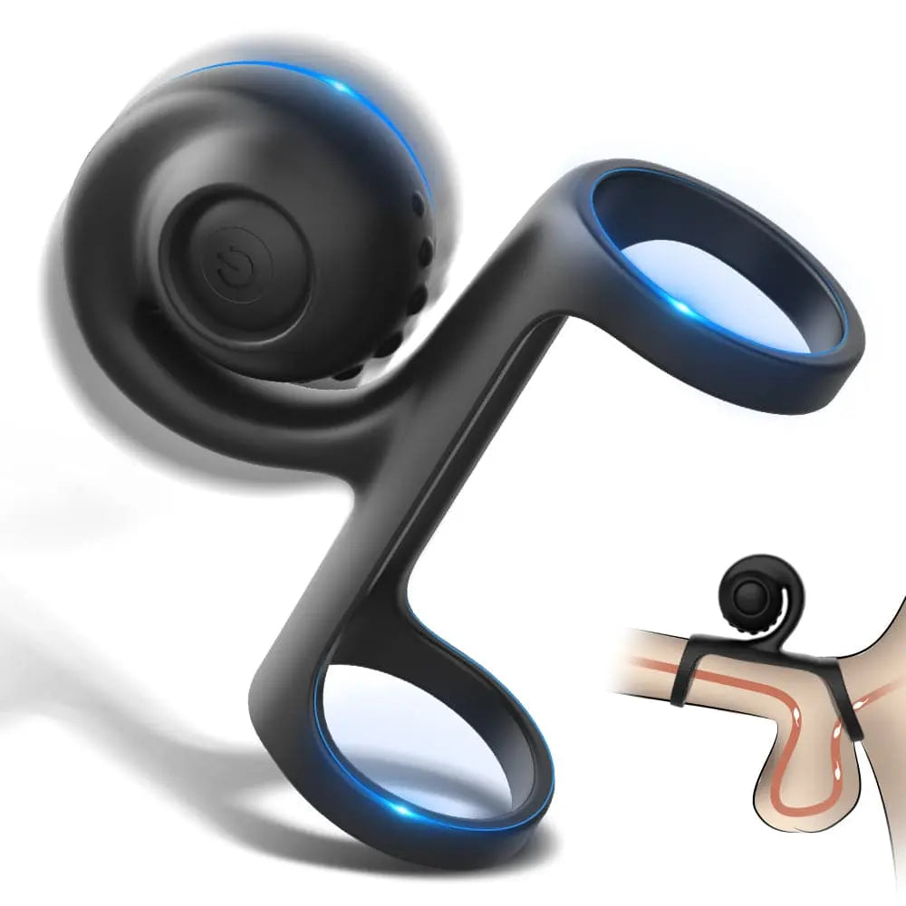 2 in 1 vibration high elasticity double ring penis ring Sweetstoy