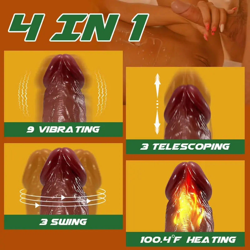 Wald Vibrating 3 Telescoping Swinging Lifelike Dildo Vibrator 8.86 INCH Sweetstoy