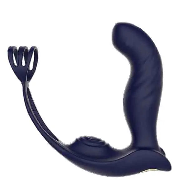 3 in 1 Vibrating Butt Plug Anal Vibrator with Dual Penis Rings Sweetstoy