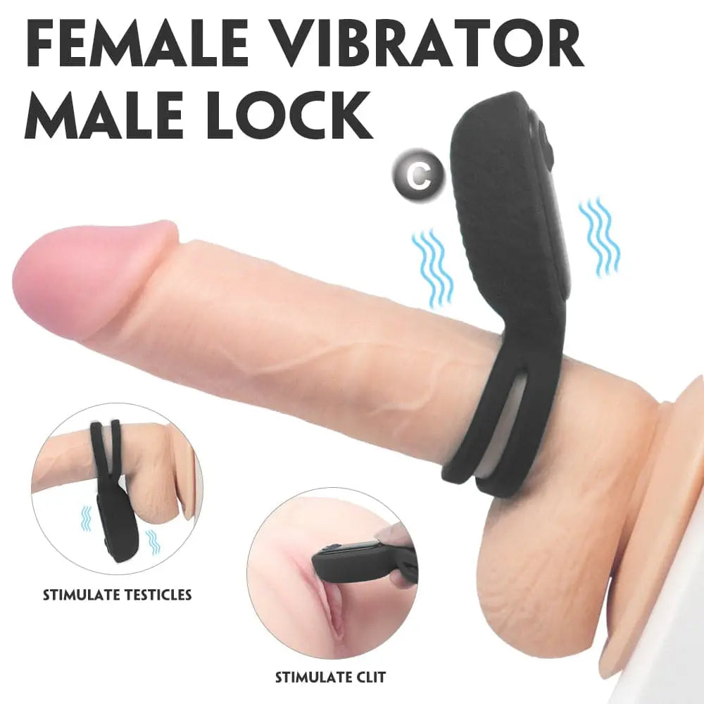 High elasticity double ring vibrating penis ring - black dark green Sweetstoy
