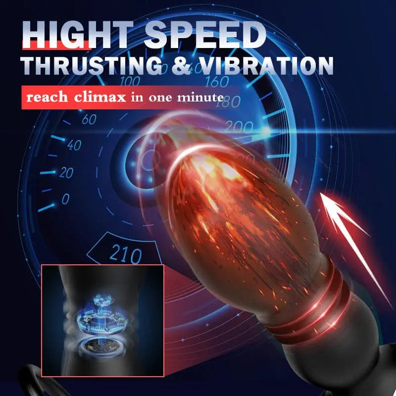 8 Thrusting 8 Vibration double Cock Ring Anal Vibrator——2 in1 Sweetstoy