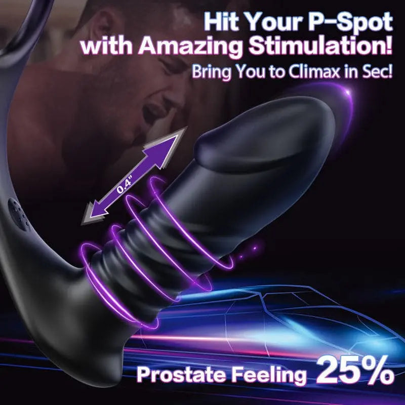 Vibrating Prostate Massager With Penis Ring —— Triple Stimulation Sweetstoy