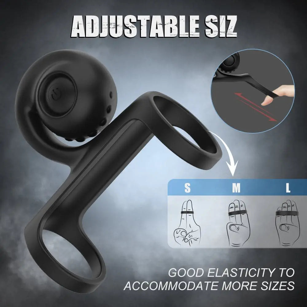 2 in 1 vibration high elasticity double ring penis ring Sweetstoy