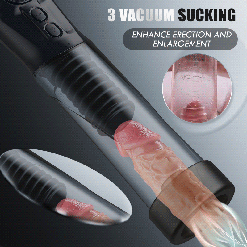 Cupsland 7 Vibrating 3 Sucking Enhance Erection and Masturbation 2 in 1 Penis Pump Sweetstoy