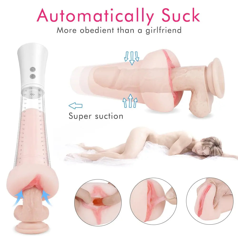9 vibrating real vagina inverted penis pump Sweetstoy