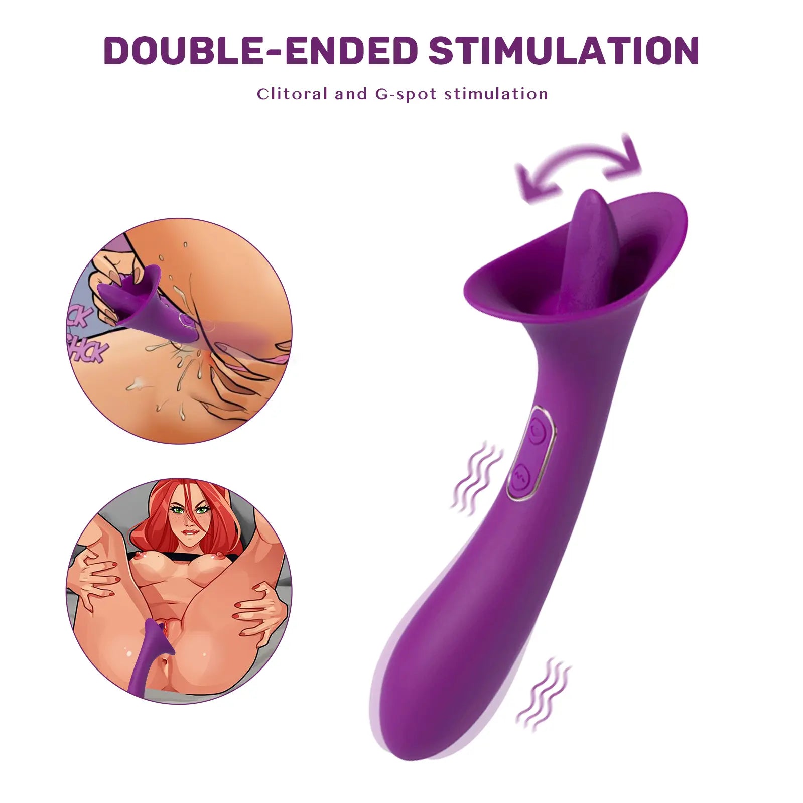 Adele - Clit Licking Tongue Vibrator with G Spot Stimulator Honey Play Box