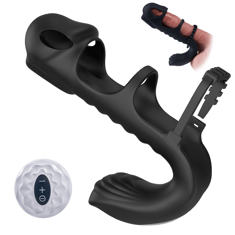 Lucifer - Dual Motor 7 Vibrating Penis Sleeve and Vibrator 2-in-1 Adult Toy None
