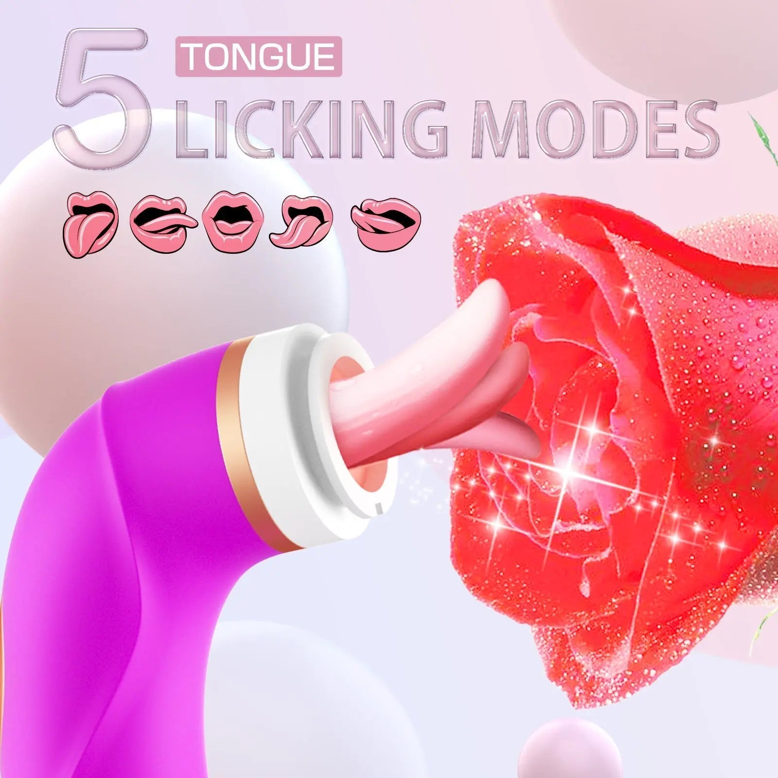 Big Size Tongue Licking Triple Stimulation Vibrator Sweetstoy