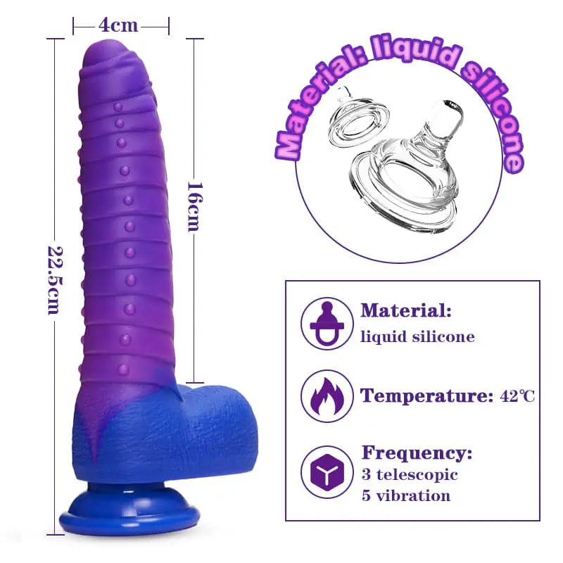 Absalom-Caterpillar 8.85-Inch Color-changing Intelligent Heating 3 Thrusting 5 Vibrating Dildo Sweetstoy