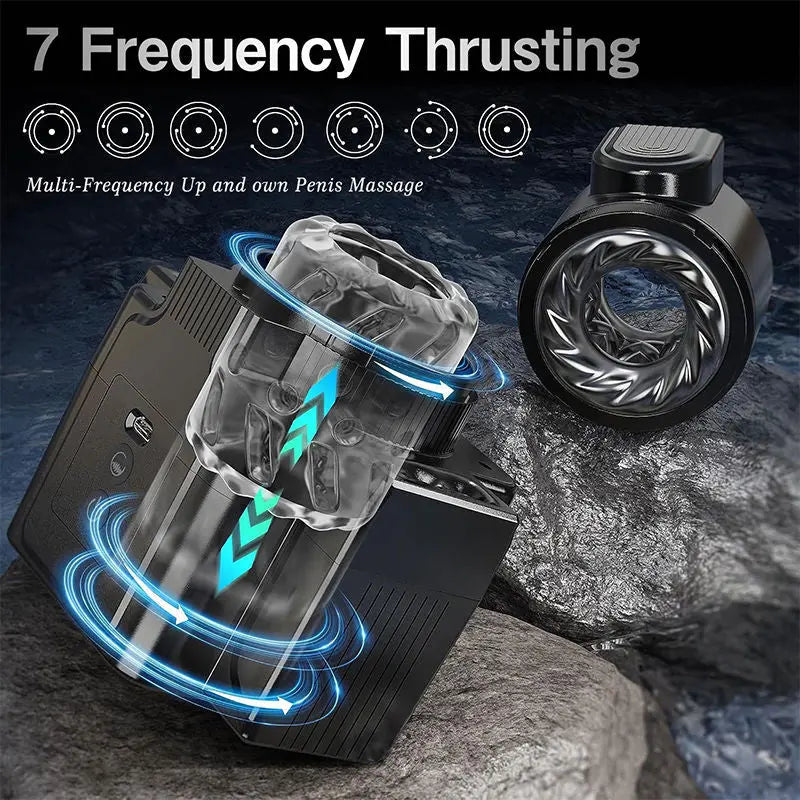 Camera Shape 3 IN 1 Detachable Black Multifunctional Male Masturbator Sweetstoy