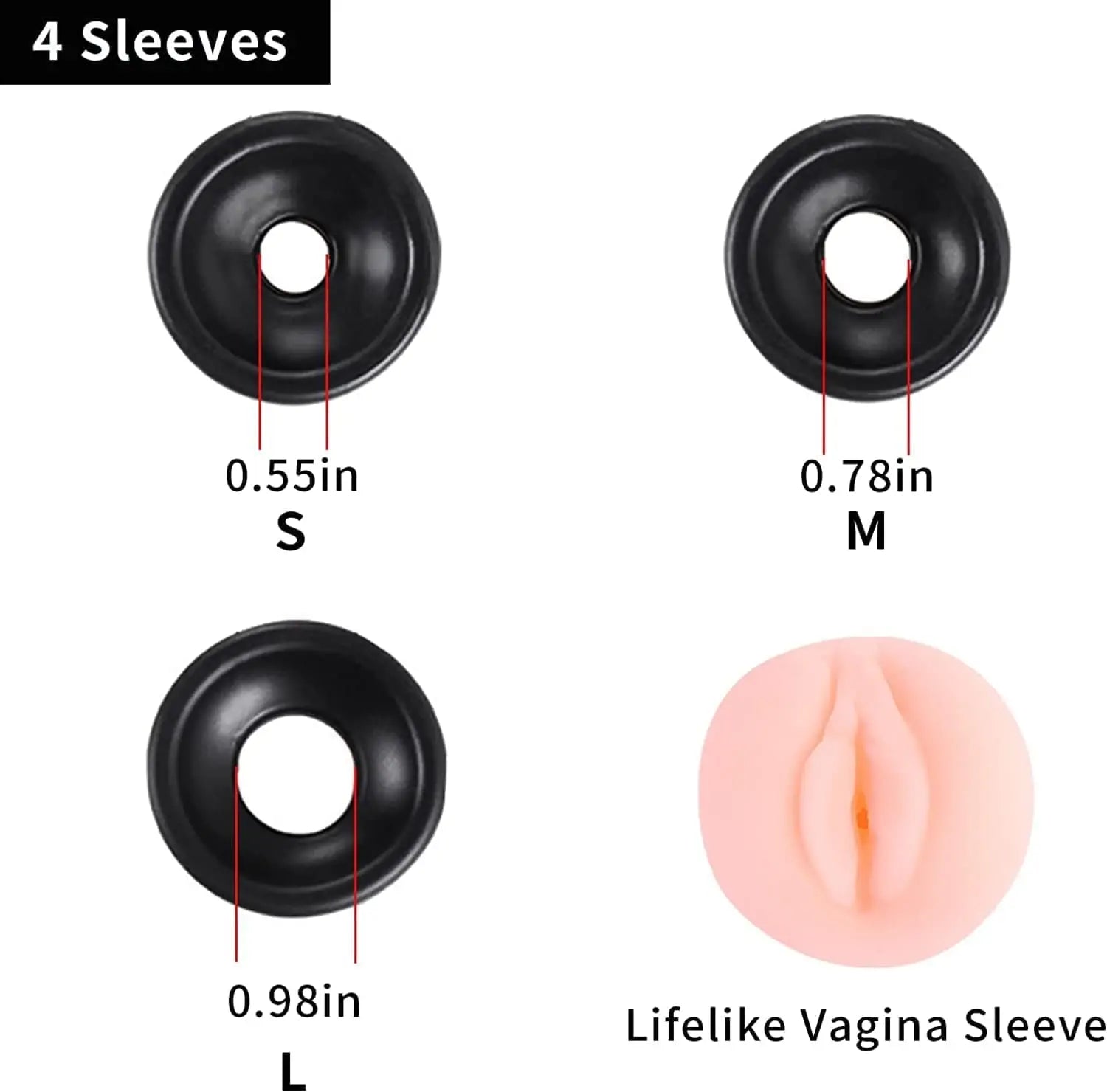 Penis pump set - penis vacuum pump, 1 vagina model, 3 different sizes of silicone sleeves Sweetstoy