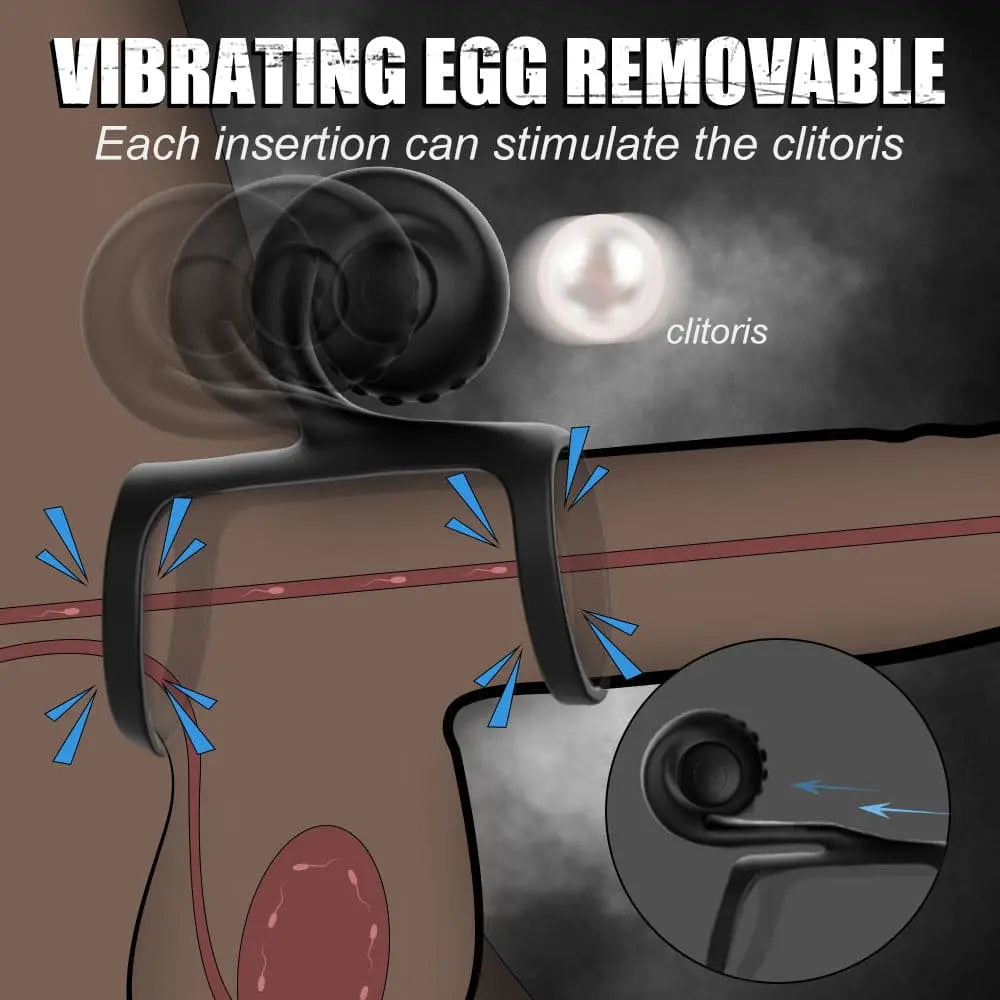2 in 1 vibration high elasticity double ring penis ring Sweetstoy