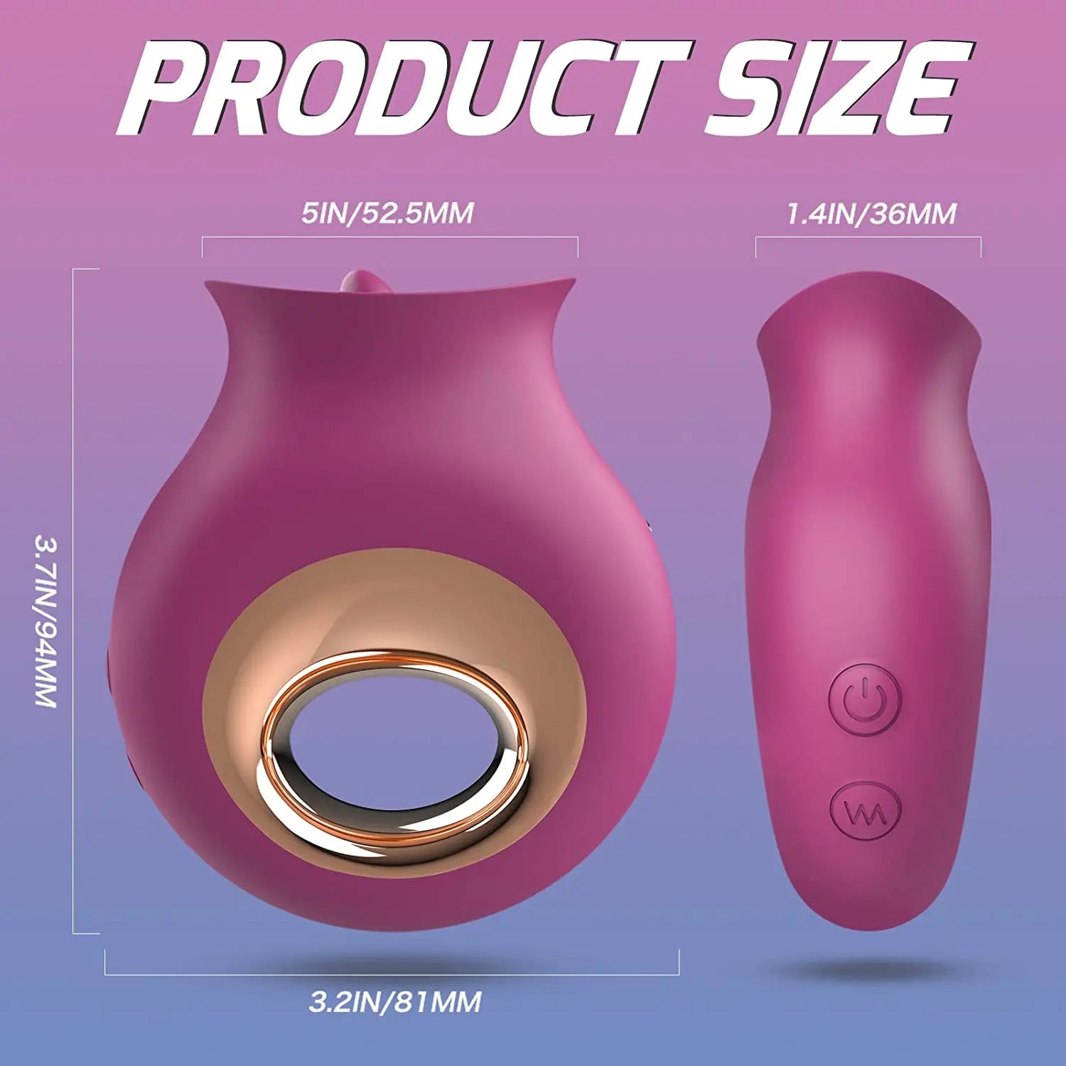 Adult Toys Rose Clitoral Vibrator, Tongue Licking Toy Vibrator with 9 Modes Sweetstoy