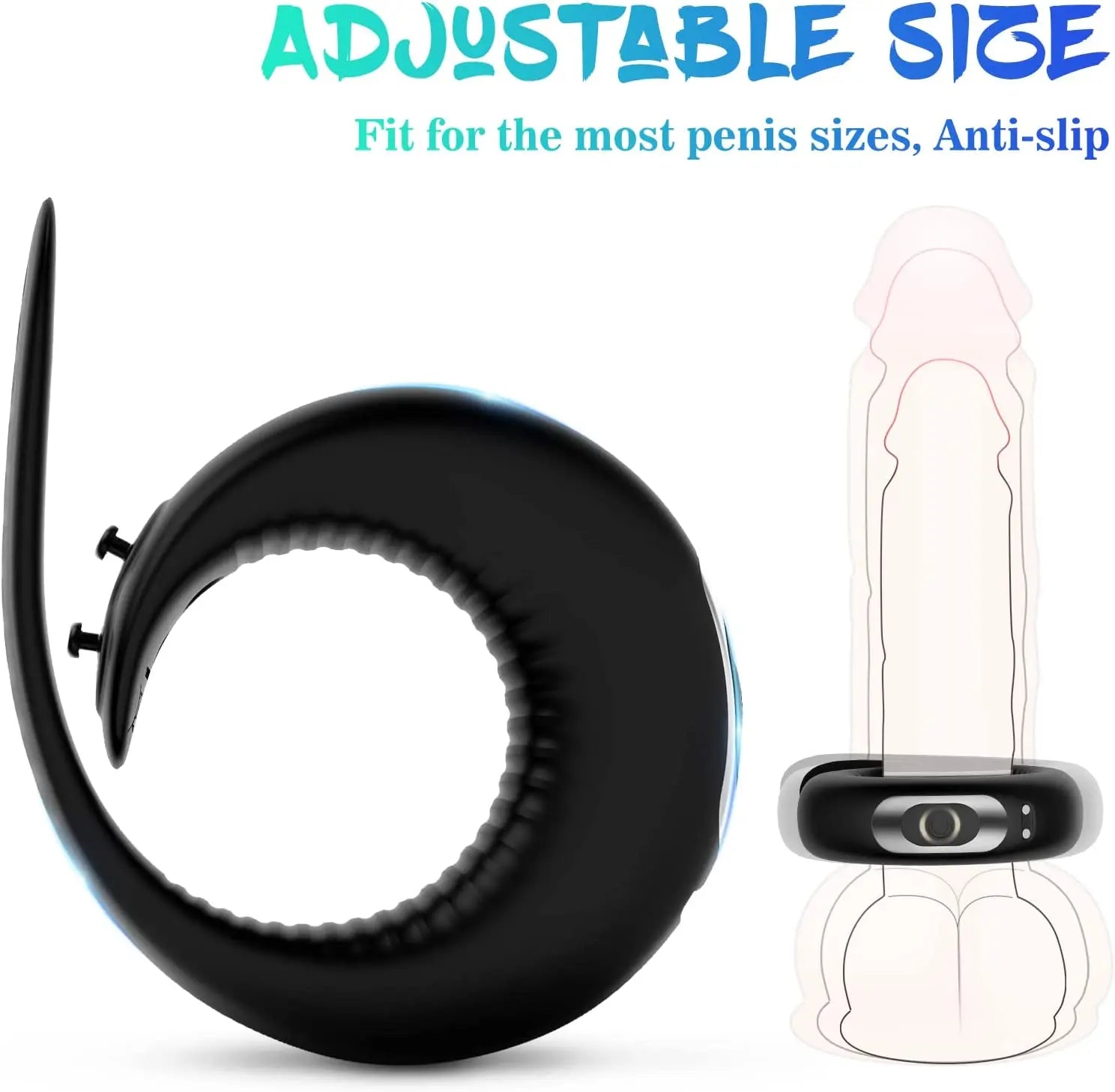 Vibrating Penis Ring with Adjustable Buckle Sweetstoy