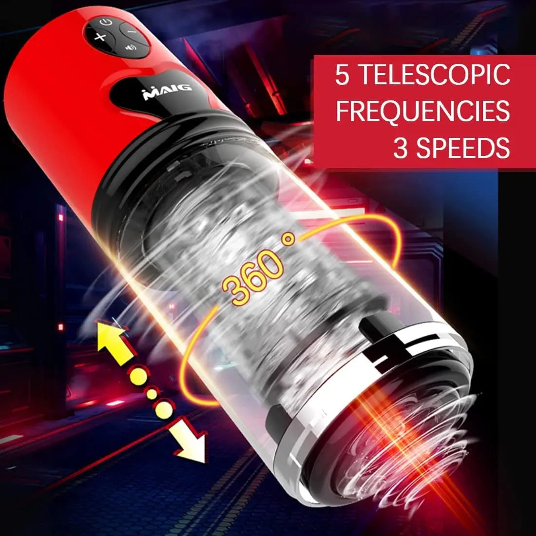 5 Thrusting 3 Gears male masturbator cup with suction cup—— Suitable for big cocks Sweetstoy