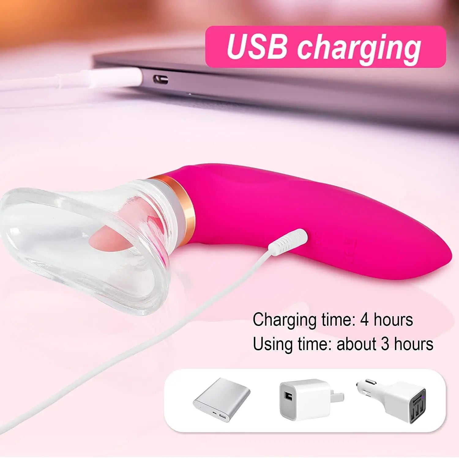 Pink Lady Clitoral Sucking Vibrator Sex Toys with 8 Sucking and 5 Licking Vibrator Sweetstoy