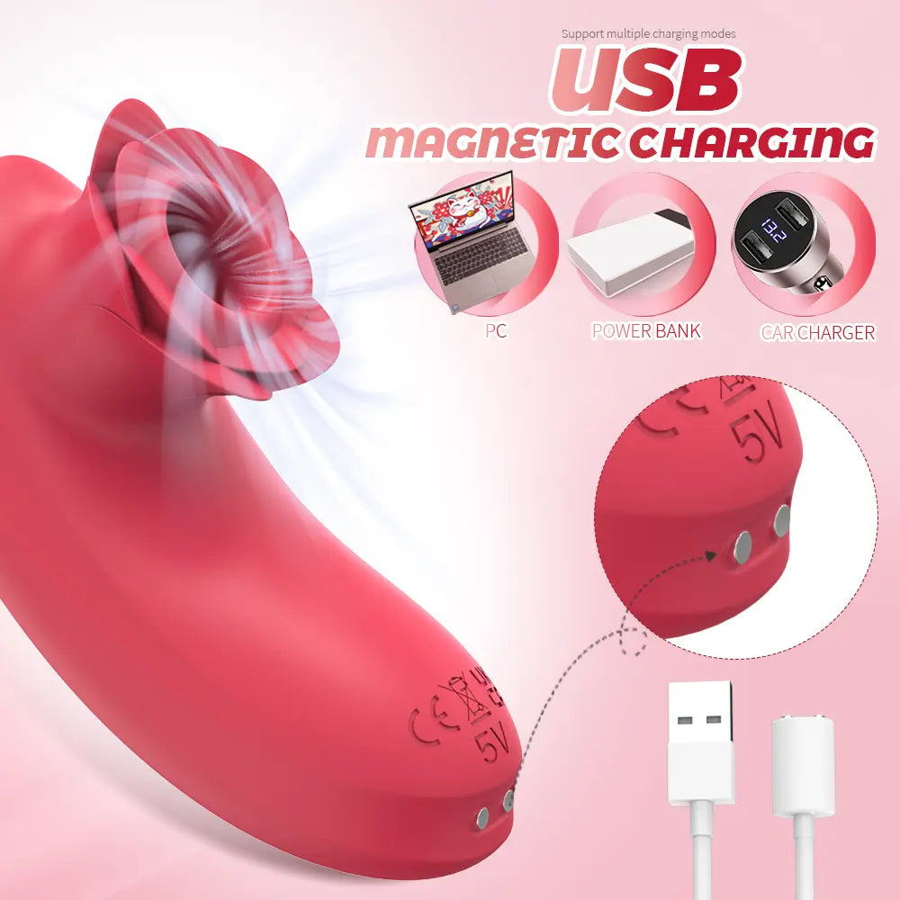 9 Modes Sucking Magnetic Rechargeable Waterproof Silicone Massager Sweetstoy