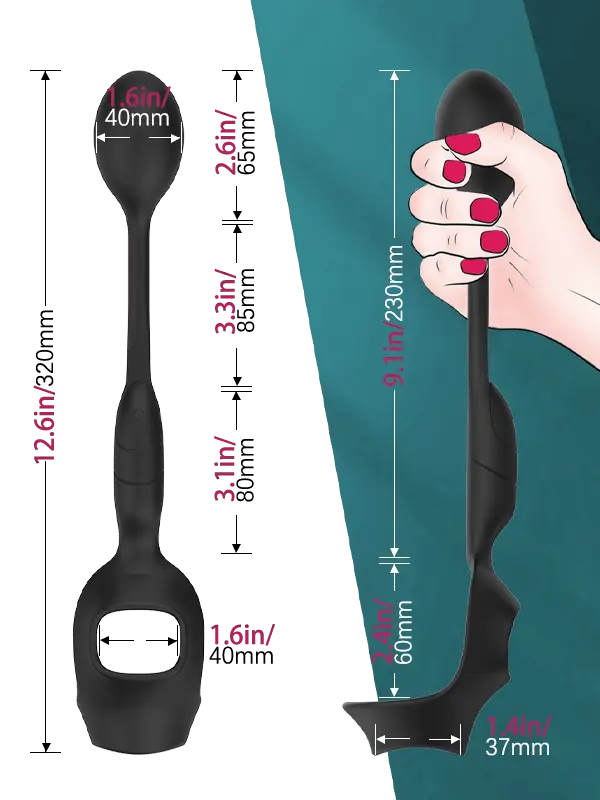 Flexible Silicone Tip Anal Vibrator with Cock Ring None