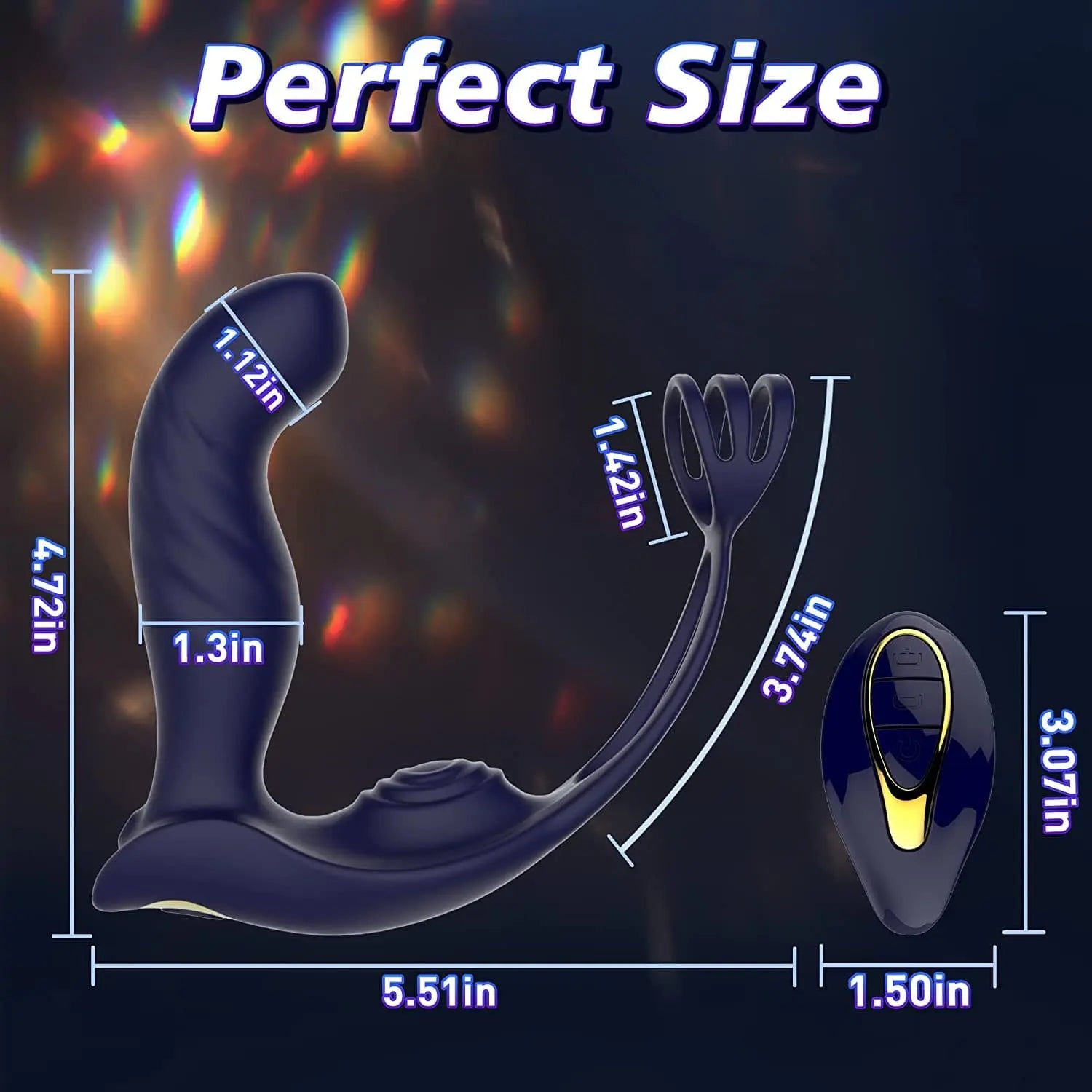 3 in 1 Vibrating Butt Plug Anal Vibrator with Dual Penis Rings Sweetstoy