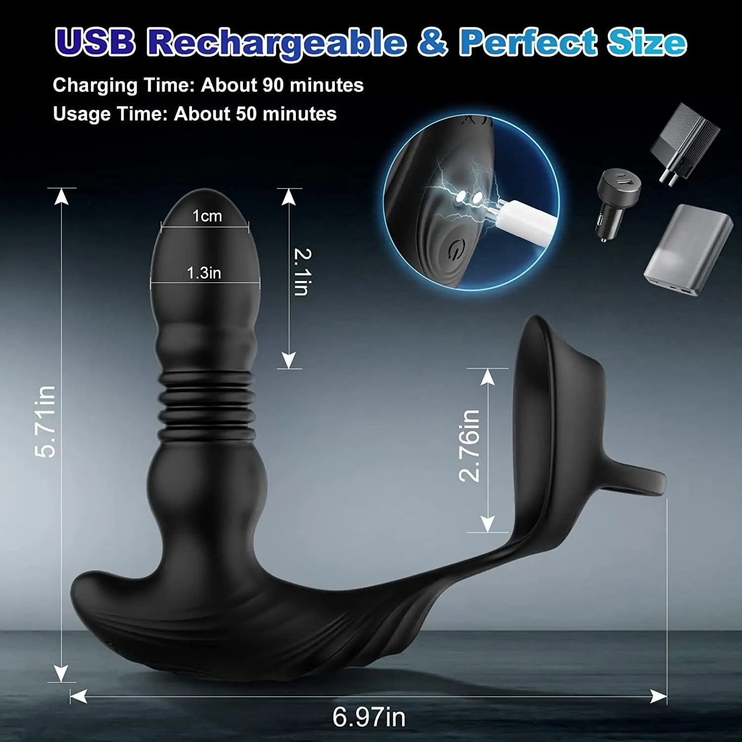 9 insertion and vibration modes prostate massager with cock ring, app and remote control anal sex toy Sweetstoy