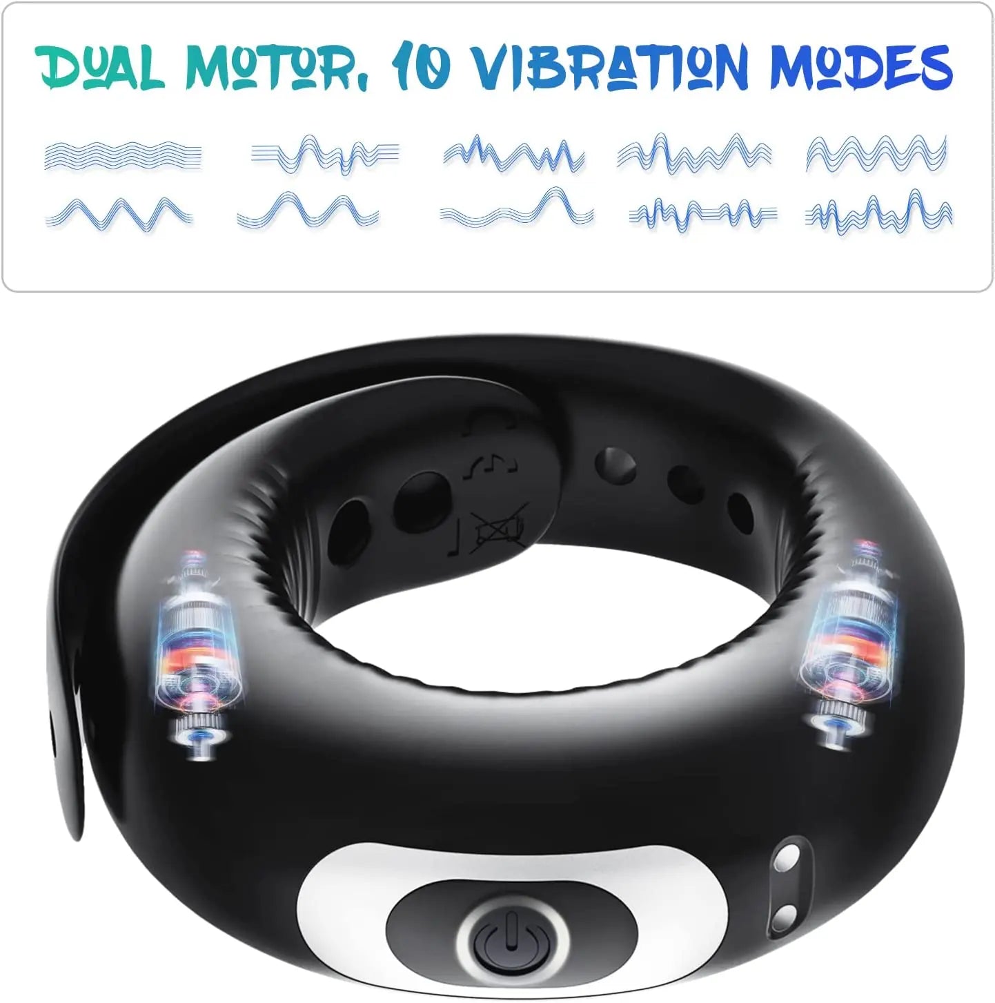Vibrating Penis Ring with Adjustable Buckle Sweetstoy