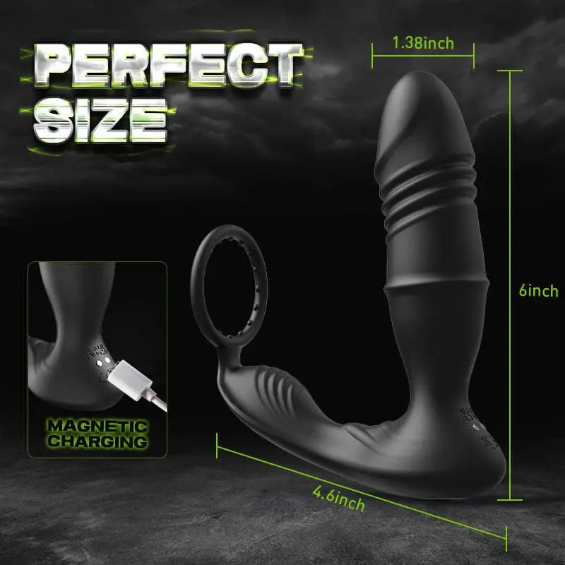Murphy-APP/Controller & 9-Telescopic / Vibration & Penis Ring Locking Prostate Massager Sweetstoy