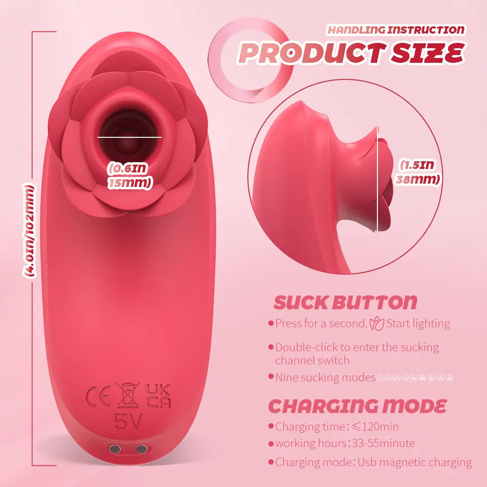 9 Modes Sucking Magnetic Rechargeable Waterproof Silicone Massager Sweetstoy