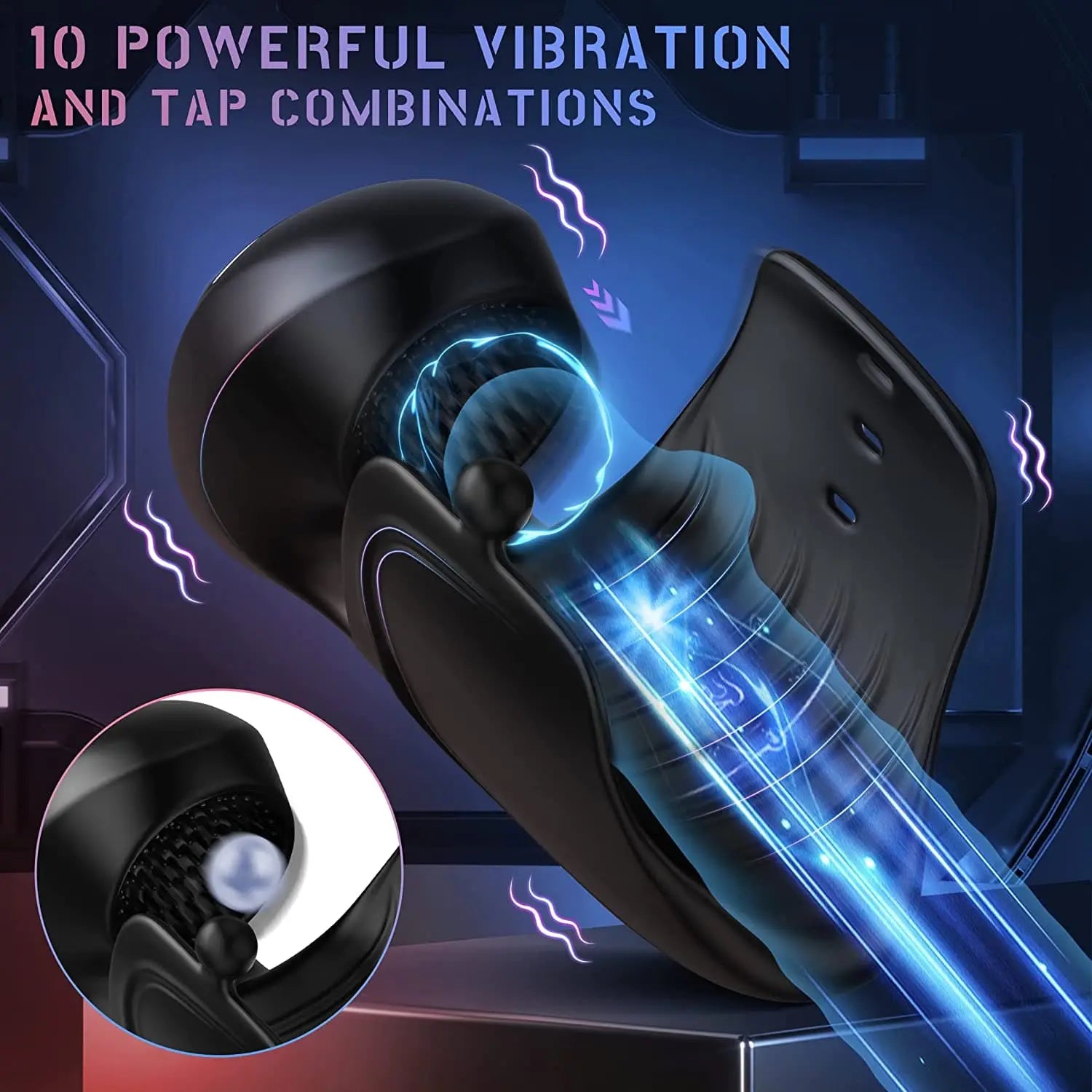 10 kinds of vibration pat mode penis glans trainer male masturbator Sweetstoy