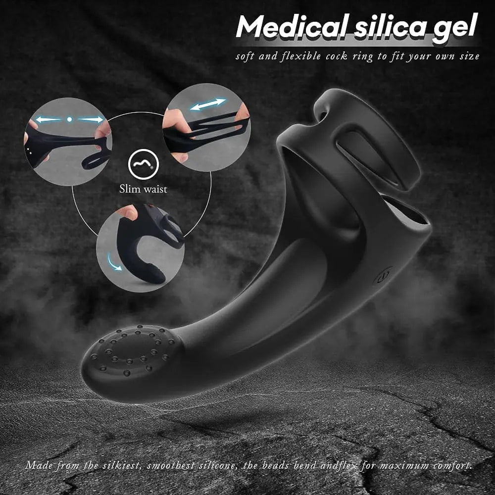 9 vibration modes multifunctional double ring penis ring Sweetstoy
