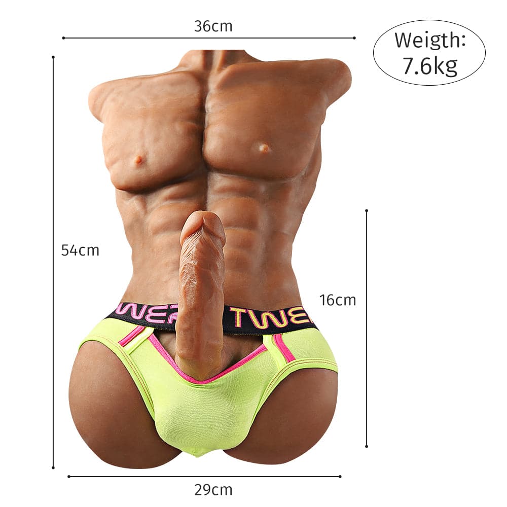 16.76lb ultra-long adjustable penis can spray liquid simulation abs pectoral muscles