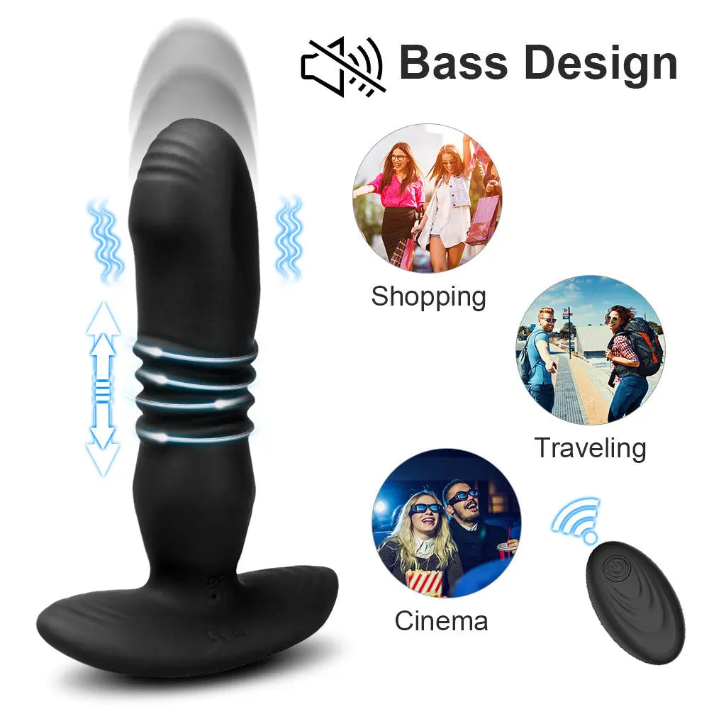 IPHISI 6Telescopic Modes 12 Telescopic Vibrations Anal plug with Remote Controller joysides