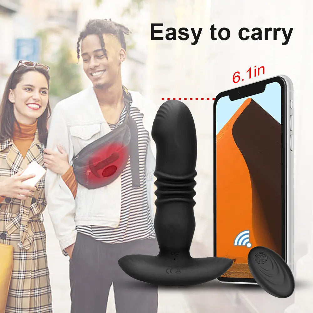 IPHISI 6Telescopic Modes 12 Telescopic Vibrations Anal plug with Remote Controller joysides