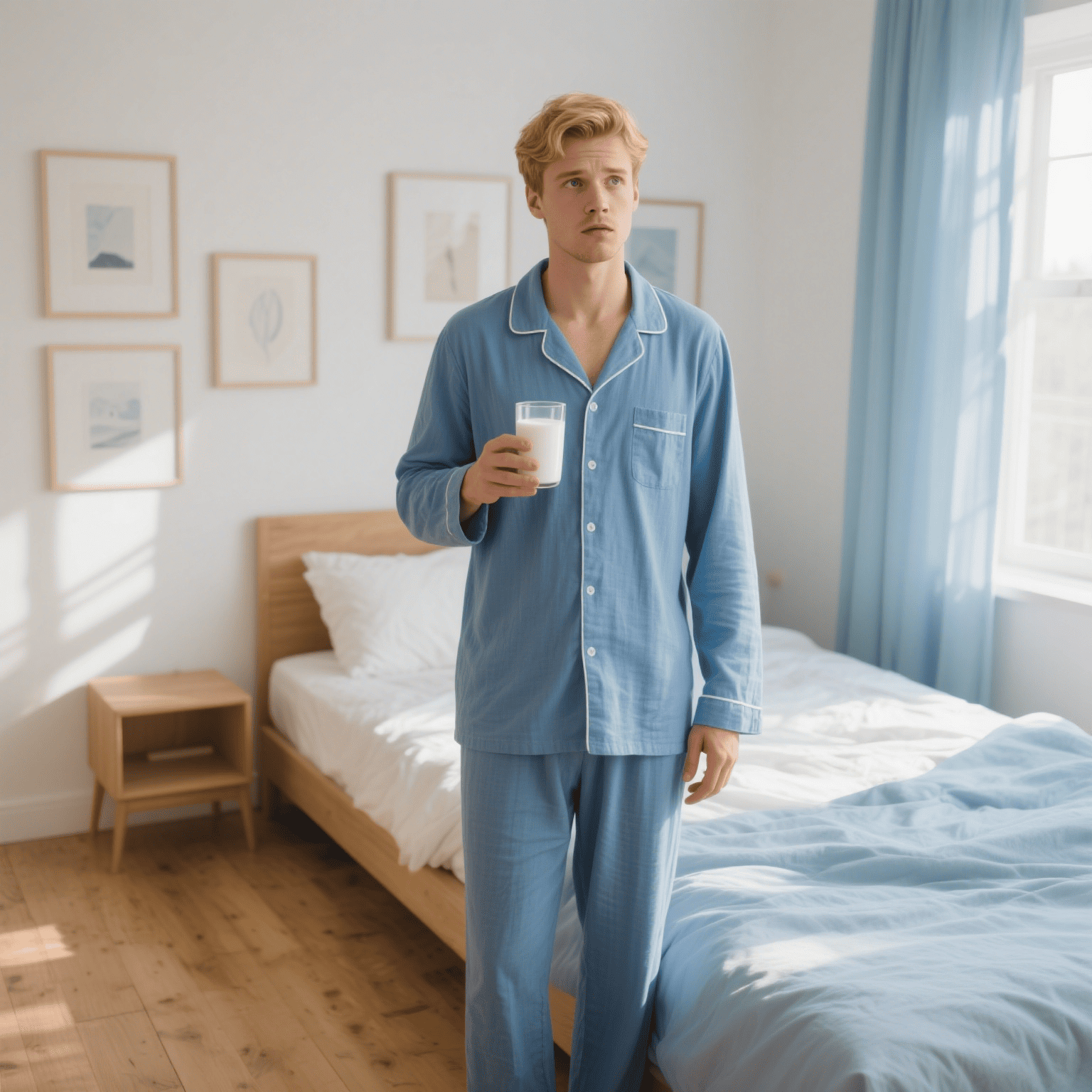 Person holding a glass while reading a guide to fake semen product labels and safety