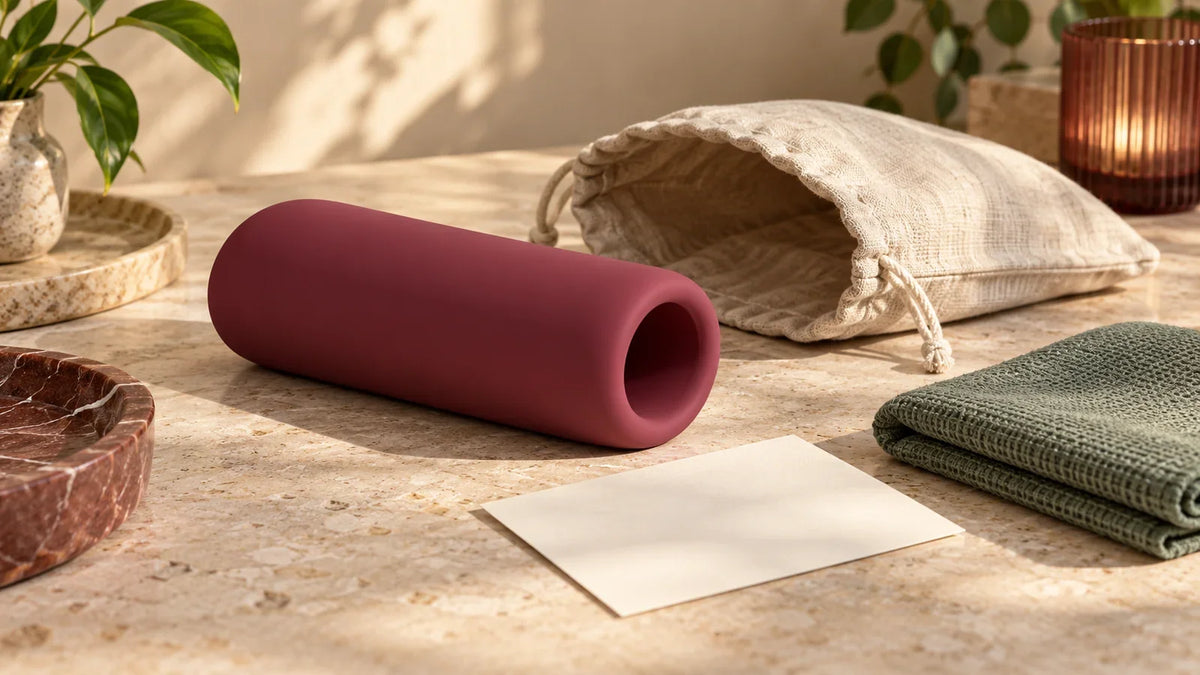 A generic manual wellness sleeve and open storage pouch emphasize inspecting and caring for a purpose-designed product