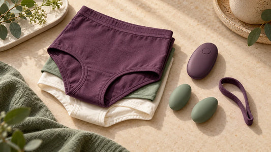 Folded opaque fabric, generic external wellness controller and separate retention pieces arranged for a fit-first comparison