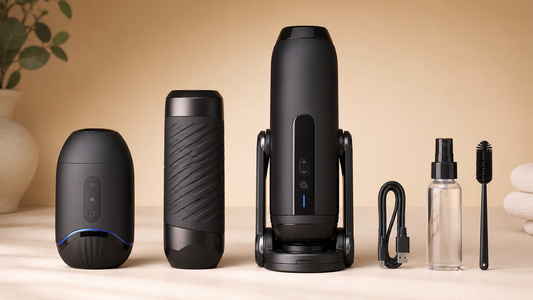 Abstract adult wellness device comparison illustration
