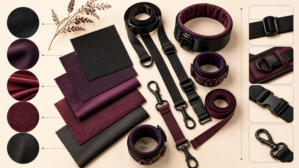 Bondage outfit materials, straps and closures comparison