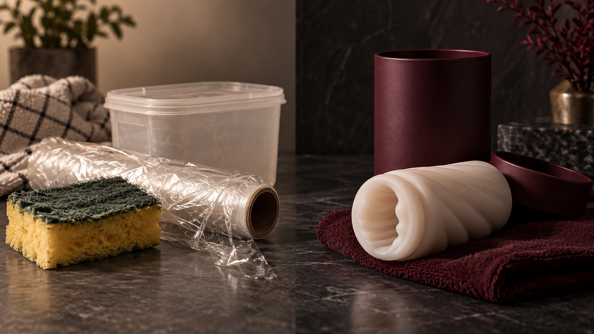 Illustrative household materials compared with a purpose-designed sleeve
