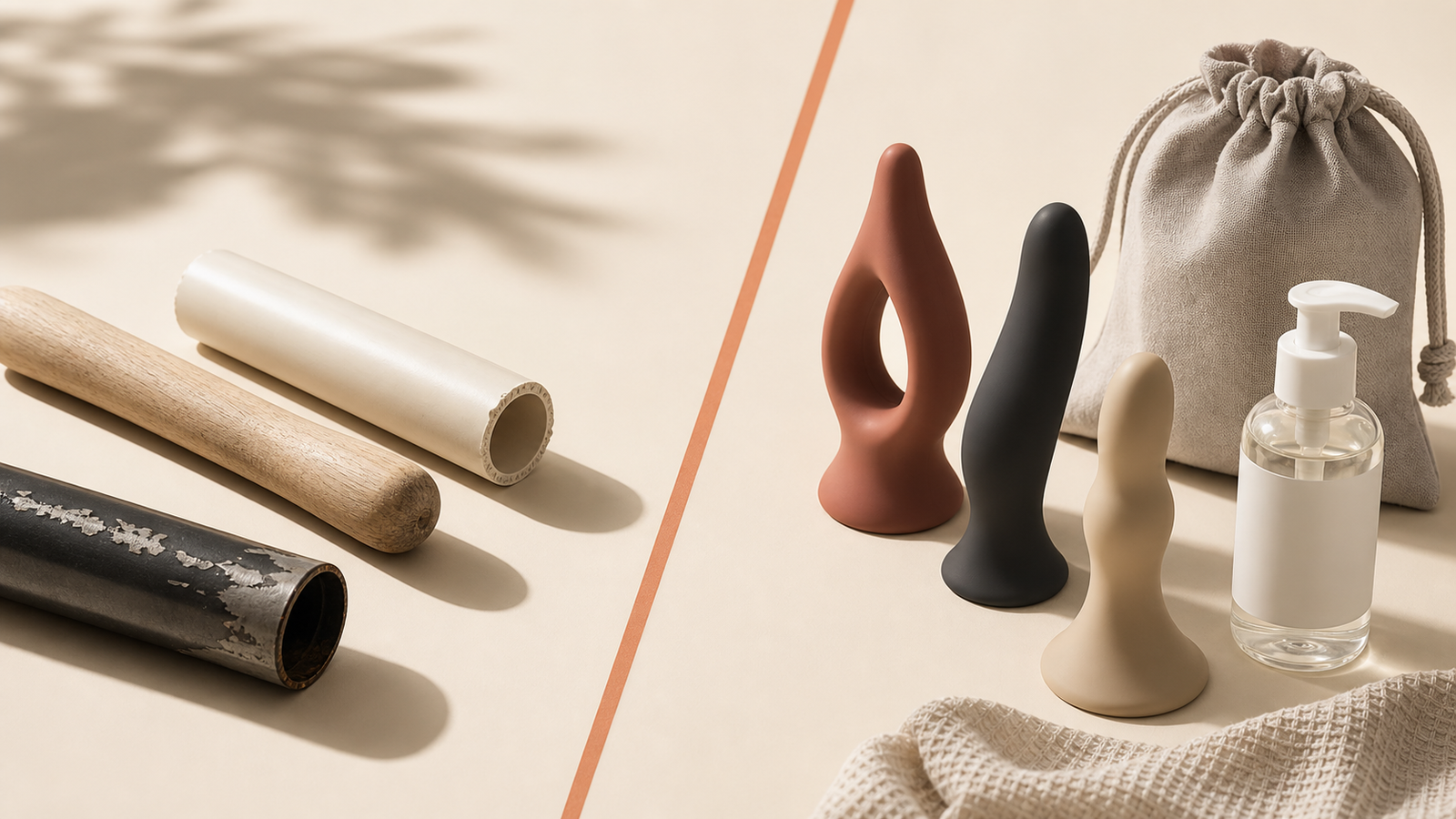 Purpose-designed intimate wellness products compared with risky improvised objects